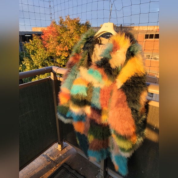 Koche Color Block Feather Hooded Jacket - Picture 4 of 10